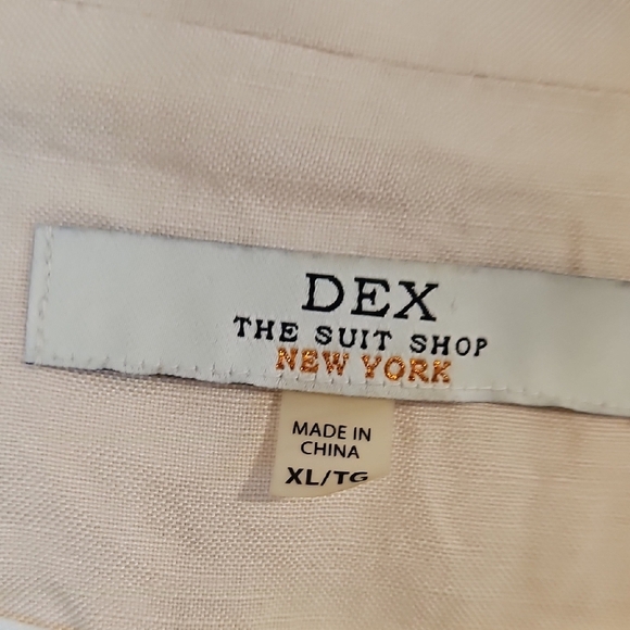 DEX womens XL light pink Linen blend  jacket blazer pockets lined - Picture 2 of 5